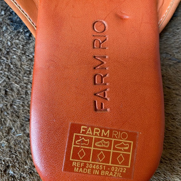 FARM RIO Rust Rainbow Beaded Colorful Vegan Leather Mules in Women’s Sz US 9 - Picture 4 of 6